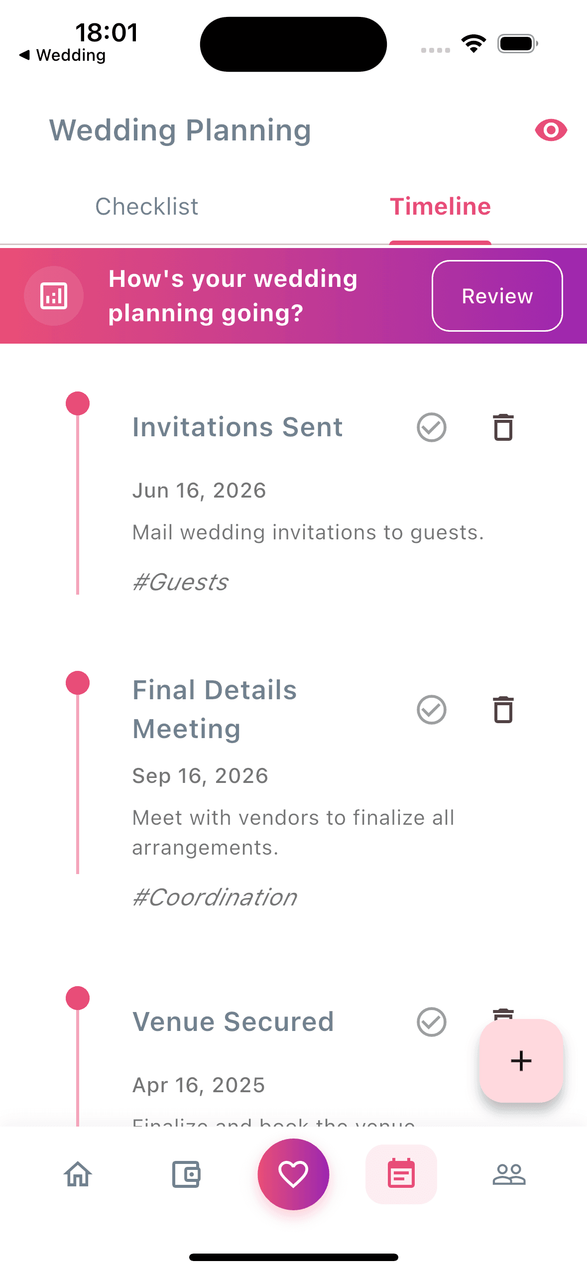 MarryUp Wedding Planning Timeline